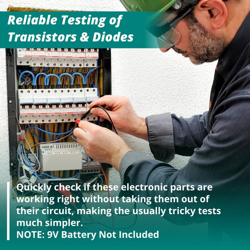 Excelta Pocket Transistor & Diode Tester, Continuity Check, Made in USA (9V Battery Not Included), Professional - Image 4